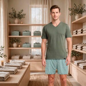 Conjunto Pijama Masculino Premium - Short Estampado